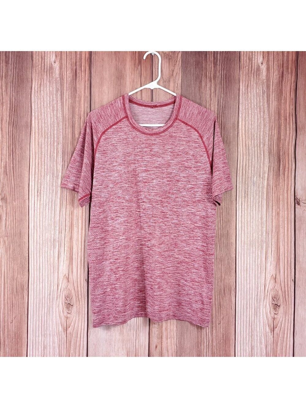 Lululemon Mens Size Medium Metal Vent Tech Performance Tee T-shirt Heather Red